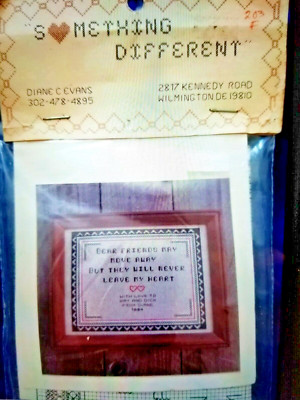 Something Different ''Dear Friends'' Cross Stitch Kit Size 9'' x 12'' 