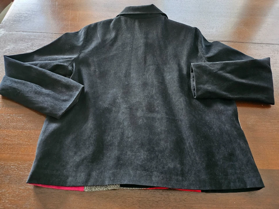 Chaqueta Blazer Koret Bordada Patchwork Vintage Floral Negra Para Mujer’s L Foto 4 de 4