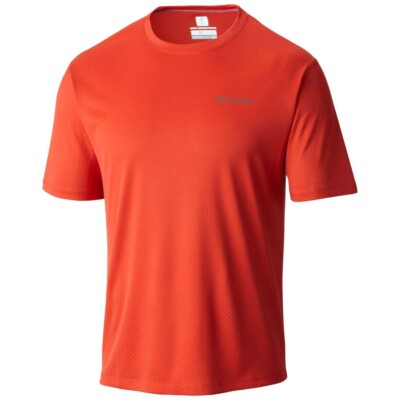 T-shirt Columbia Homme XL Rouge Omni-Shade - Parfait Pour La Marche Et Les Sorties !