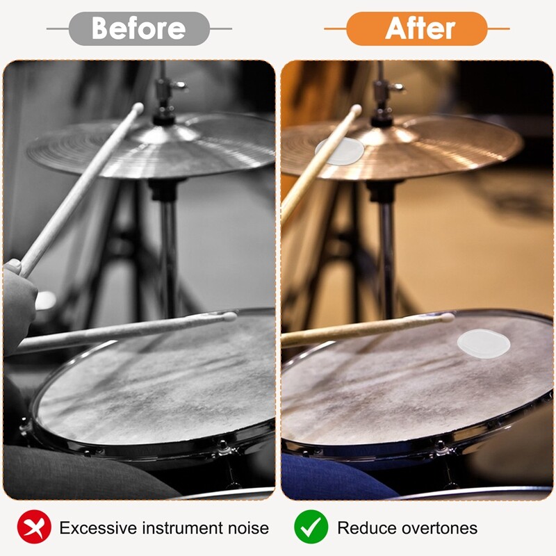 6pcs/set Snare Drum Mute Pad Drum Damper Gel Pads Snare Drum Muffler