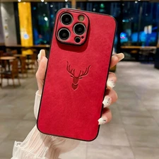 Deer Pattern Shockpoof Leather Phone Case For iPhone 15 Pro Max 14 Plus 13 12 X
