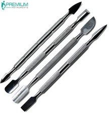 Set of 4 New Nail Pusher Cuticle Remover Manicure Pedicure Stainless Steel Tools