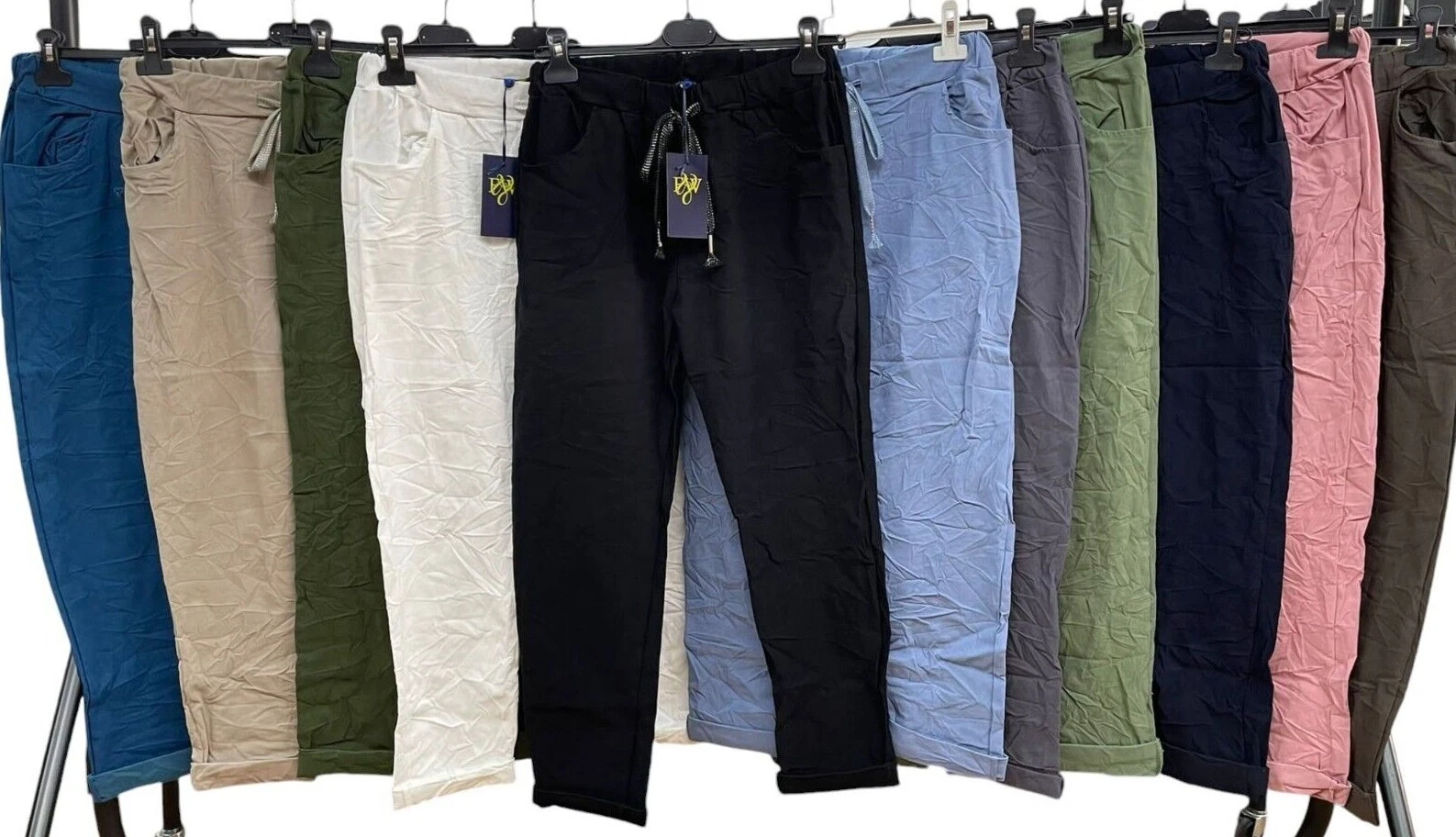 Ladies Italian Plain Magic Elasticated Stretchy Comfy Trousers Jogger Pants UK
Opens in a new window