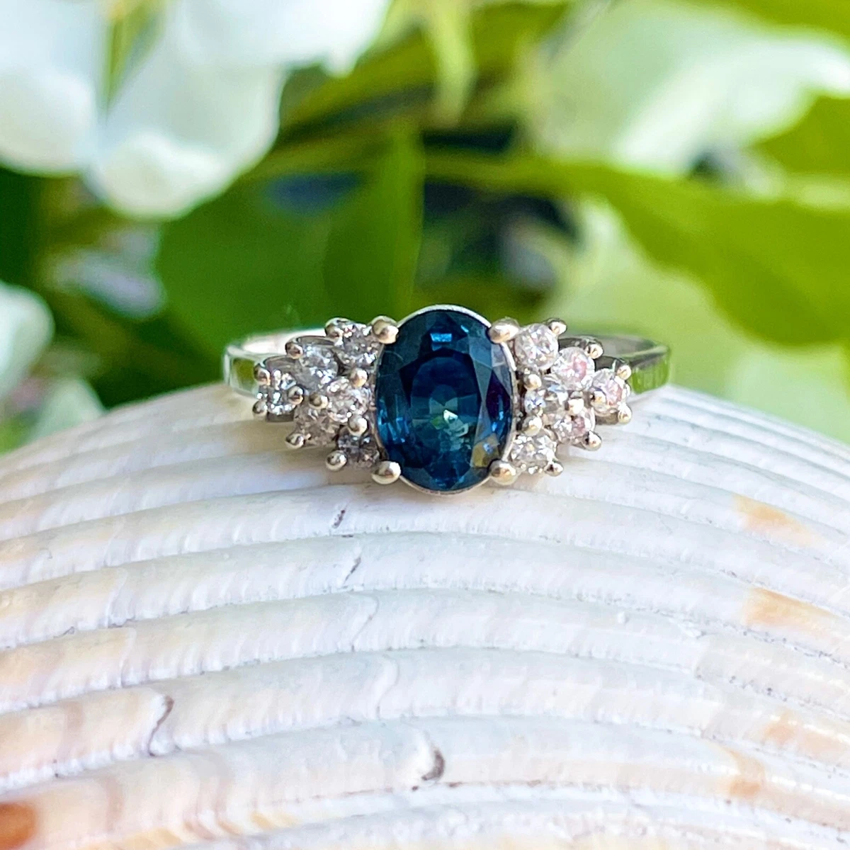 Bague saphir online bleu vert