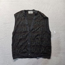 Idea Uomo Sweater Vest Wool Blend Gray Pull Over Golf Italy Adult Men's L Large