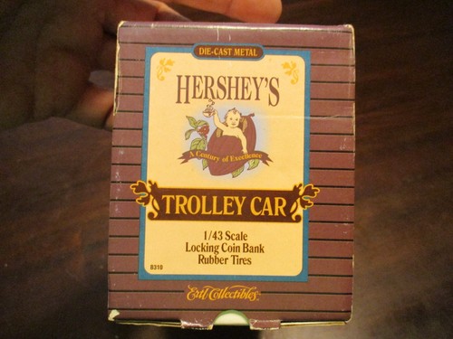 HERSHEY'S TROLLEY CAR 1/43 SCALE LOCKING COIN BANK ERTL 1996 NOSIB DYERSVILLE - Picture 7 of 11