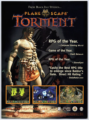 D&D Planescape Torment - PC Game - Vintage Original Print Ad/Poster Promo 1999