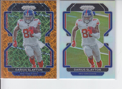 (2) 2021 Prizm Darius Slayton Orange Lazer + Silver Giants #228