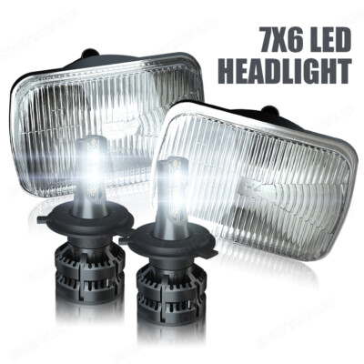 Pair For Chevy Malibu 1978-1981 Corvette DOT 5X7'' 7x6'' LED Headlights Hi-Lo