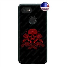 Google Pixel 3 3XL 2XL Red Skull Guns Roses Reaper Death Hard Custom Case Cover
