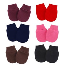 Cute Boy Girls Cotton No Scratch Gloves Solid Color Mittens for Baby Anti Eat