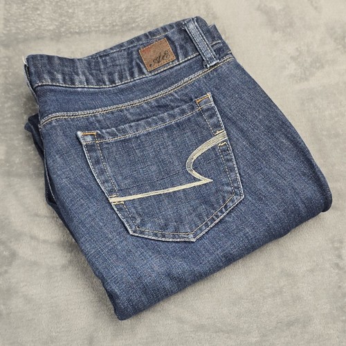 Vintage American Eagle Jeans Womens 8 Reg Blue Denim Real Flare Boho Y2K 33x30.5 - Picture 22 of 23