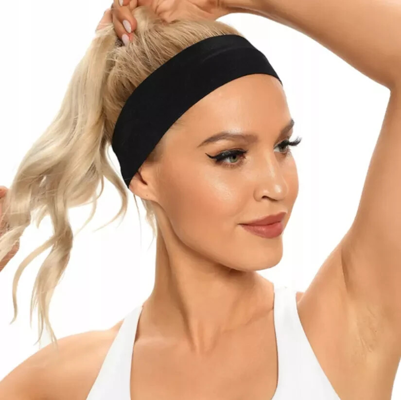 7cm Wide Plain Stretchy Fabric Headband Kylie Band Unisex Bandeau Hairbands UK