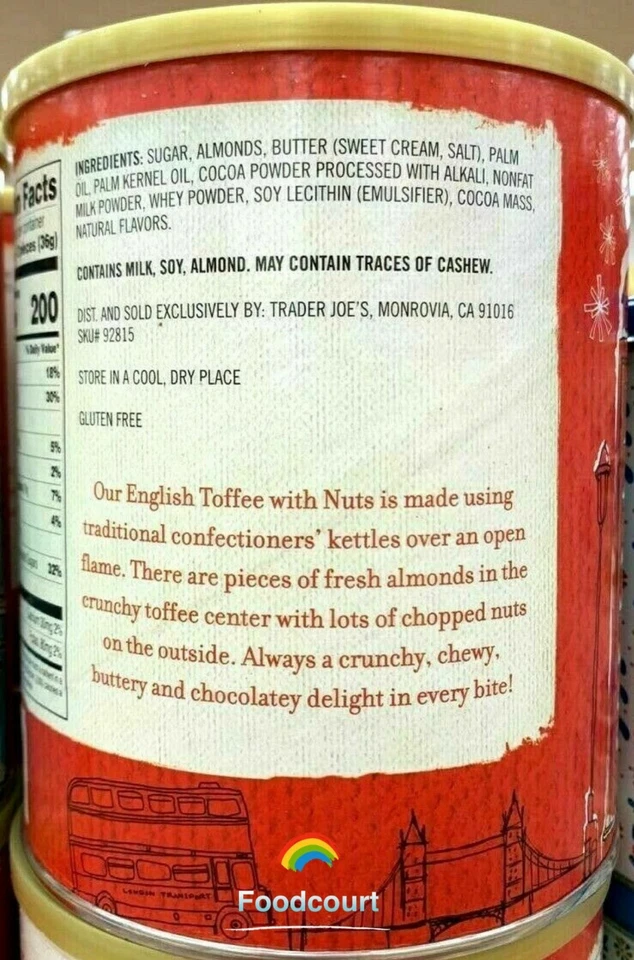 2 Packs Trader Joe's English Toffee with Nuts 30 oz Each Pack, Total 60 oz - Image 3 of 4