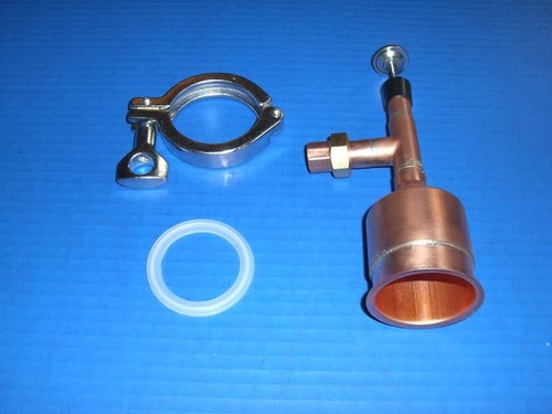 Still Kit Moonshine Topper Keg 2" x 1/2 Copper, Tri Clamp, Gasket, thermometer!!