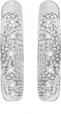 Carissima Orecchini Huggy A Pave Con Diamante In Oro Bianco 9ct: Gioielli Eleganti Per Donna - Idea Regalo Di Lusso