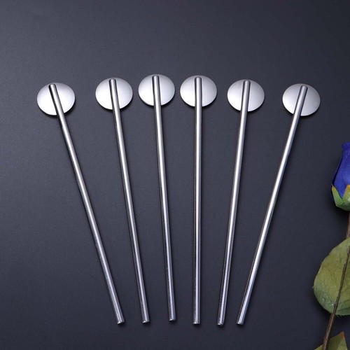 6 Pcs/Pack Spoon Drink Straw Set Stirring Spoons Straw Iced Tea Spoon With Straw