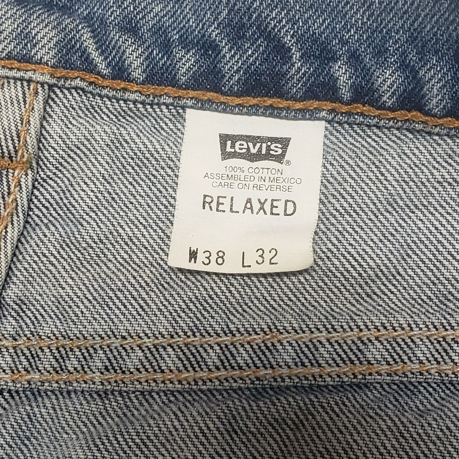 Levis 540 Blue Jeans Brown Tab Mens 38x32 Vintage… - image 8