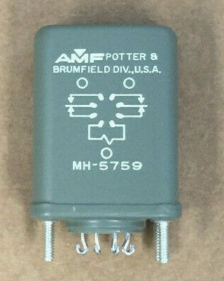 AMF POTTER & BRUMFIELD MH-5759 8 PIN RELAY ELECTROMAGNETIC NSN:5945-00-578-3621 - Picture 1 of 5