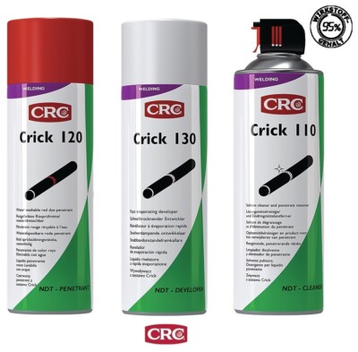 CRICK Rissprüfung 120 Eindringmittel /130 Entwickler /110 Schnellreiniger 500ml