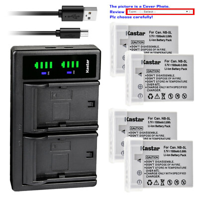 Kastar Battery LTD2 USB Charger for Canon NB-5L NB5LH Digital IXUS 980 IS 980IS