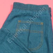 Vintage 70s Levis Seamed Wide Leg Jeans Womens 31 Blue Stretch Waist Talon Zip