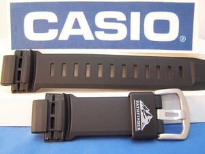 Casio Watch Band PAW-5000 Pathfinder Solar Atomic Black Resin Strap. Watchband | eBay
