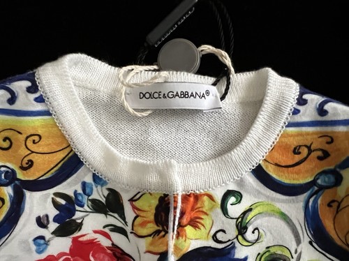 Cardigan neonato Golce & Gabbana Maiolica Bouquet maglione floreale bambino NUOVO - Foto 4 di 11