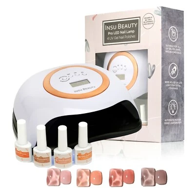 UV Curing Lamp + 4 Nail polish Kit Giftset Xmas Gift Women Girls set RRP £60 New - Image 1 of 4