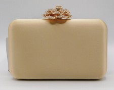 New Vintage Rose Rhinestone Evening Handbag Purse Clutch Party Wedding/Gold