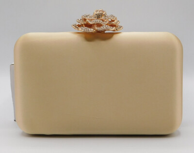 *New* Vintage Rose Rhinestone Evening Handbag Purse Clutch