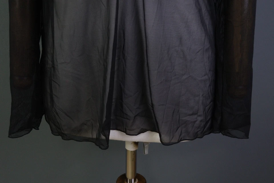 Блузка топ Henley Wolford с черной сеткой и длинным рукавом - Изображение 3 из 4