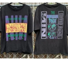 1995 Nine Inch Nails & David Bowie The Outside Tour 2 Side Black Unisex T shirt