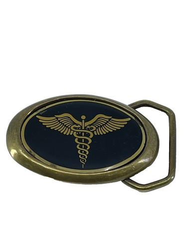 Vintage 1980 Baron Buckles Solid Brass Belt Buckle And Leather