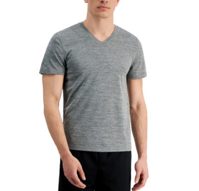 ID Ideology Men Birdseye Mesh V-Neck T-Shirt Stormy Heather Size M 2305