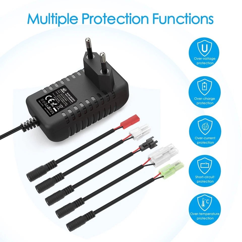 Intelligentes 2.4V 3.6V 4.8V 6V 7.2V 8.4V 9.6V 10.8V 12V NIMH/NICD Ladegerät ... - Bild 4 von 4