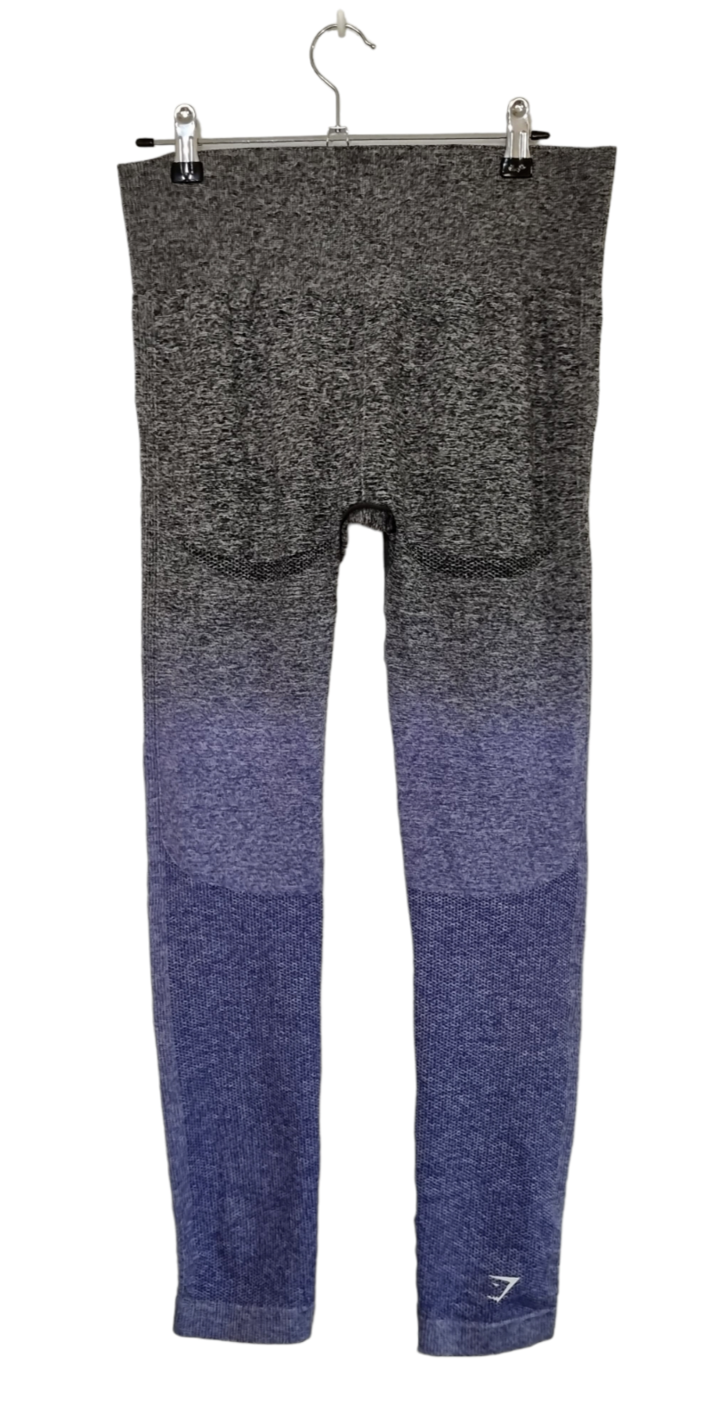 GYMSHARK Size M Womens Grey & Purple Logo Ombre Seamless Leggings eBay