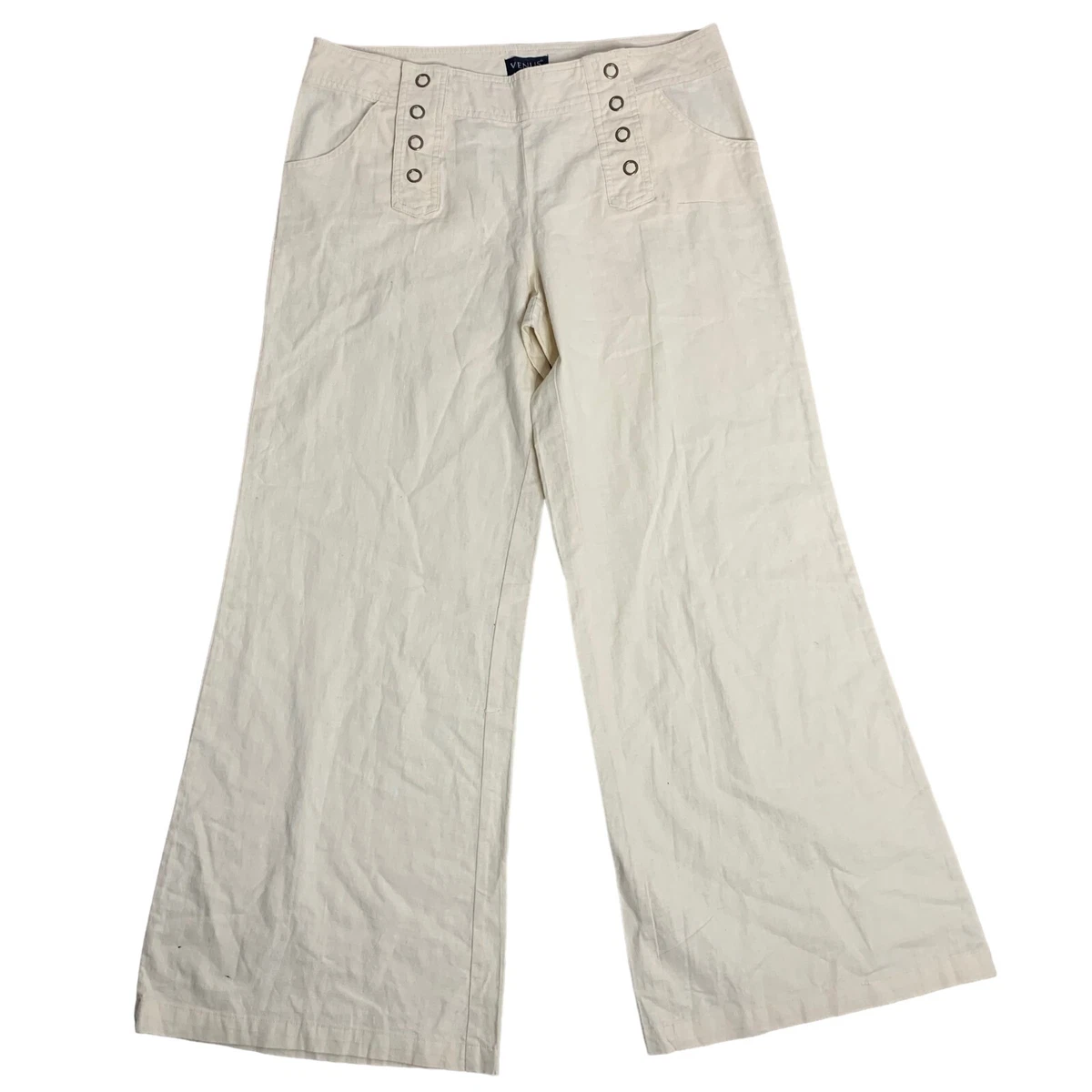 Venus white linen pants sale