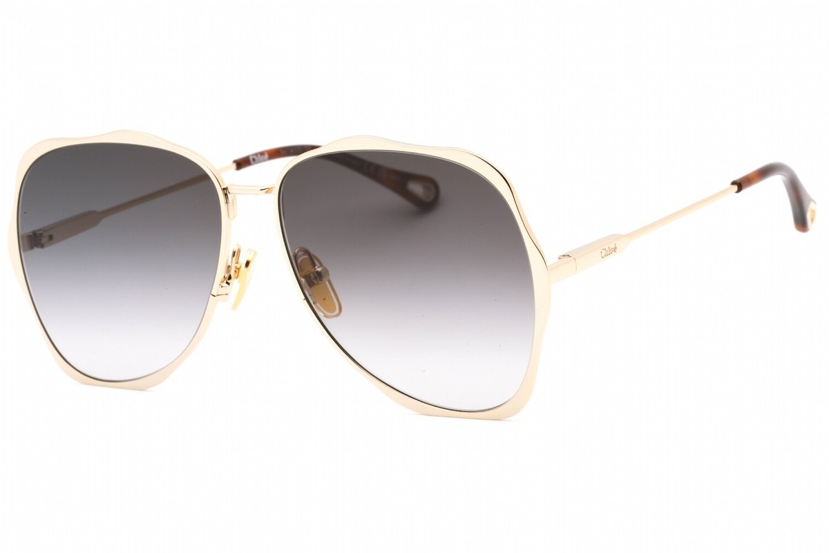サングラス CHLOE Woman Sunglasses Gold CH0183S 001 CHLOE CH0183S 001 Sunglasses Gold Frame Gray Lenses 60mm | eBay