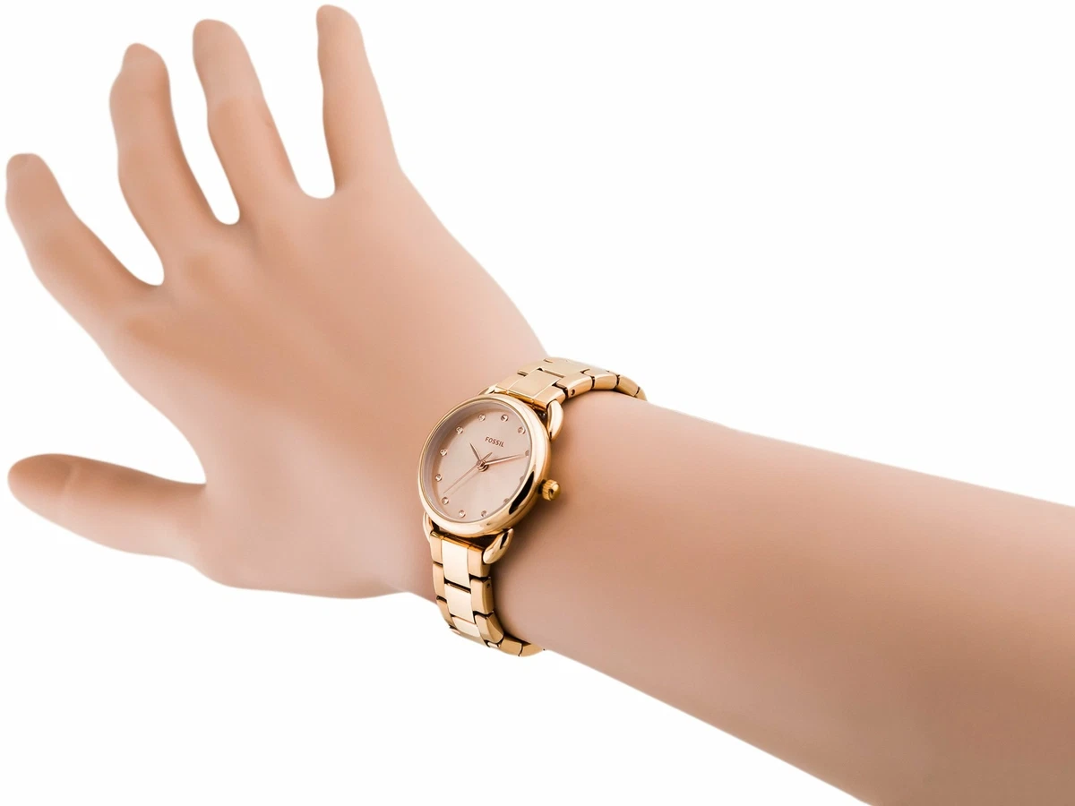 Fossil Tailor Mini Glitz Crystals 26mm Rose Gold Steel Women s Watch ES4497 SD