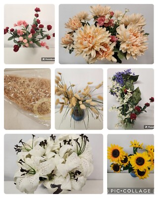 Lot Silk Flowers Sunflower Baby Breath Mums Craft Bouquet Centerpiece 50+ Stems