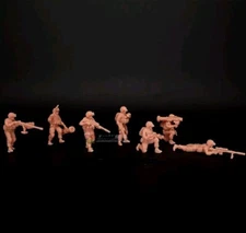 1/72 Modern U.s. Army Ranger Attack Group Resin Soldier 7Pcs 3D Printed Model