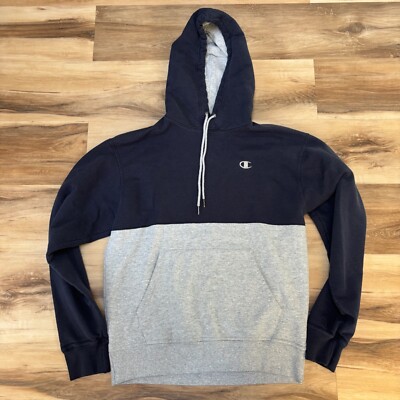 Champion Navy Hoodie Medium グレー Champion Hoodie Mens Medium Navy Blue Gray Sweatshirt | eBay