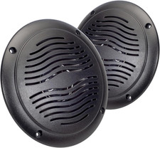 5 Inch Outdoor Speakers Water Resistant 25W Dual Cone Marine RV Black Pair