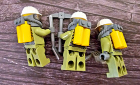 3 Lot LEGO City Volcano Explorers with Rocks & Gems Minifigures 60124