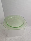 Anchor Hocking "Princess” Uranium Depression Glass Salad Luncheon Plate Vintage