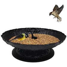 Ground Bird Feeder for Outdoors,11 Inches Metal Platform Bird Feeders Tray fo...