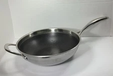 Pampered Chef 12" 30 cm Hexclad Nonstick Skillet Wok No Lid Used EXCELLENT