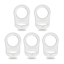 5 Pack Clean Pacifier Clip Silicone Adapter Holder Rings Clear / 5 PC