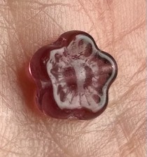 Glass Flower Beads 40 - Purple Czech Flower Beads 10mm